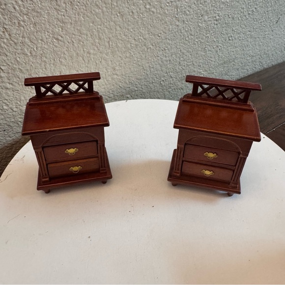 Other - Vintage dollhouse Miniature furniture lattice design side tables night stands